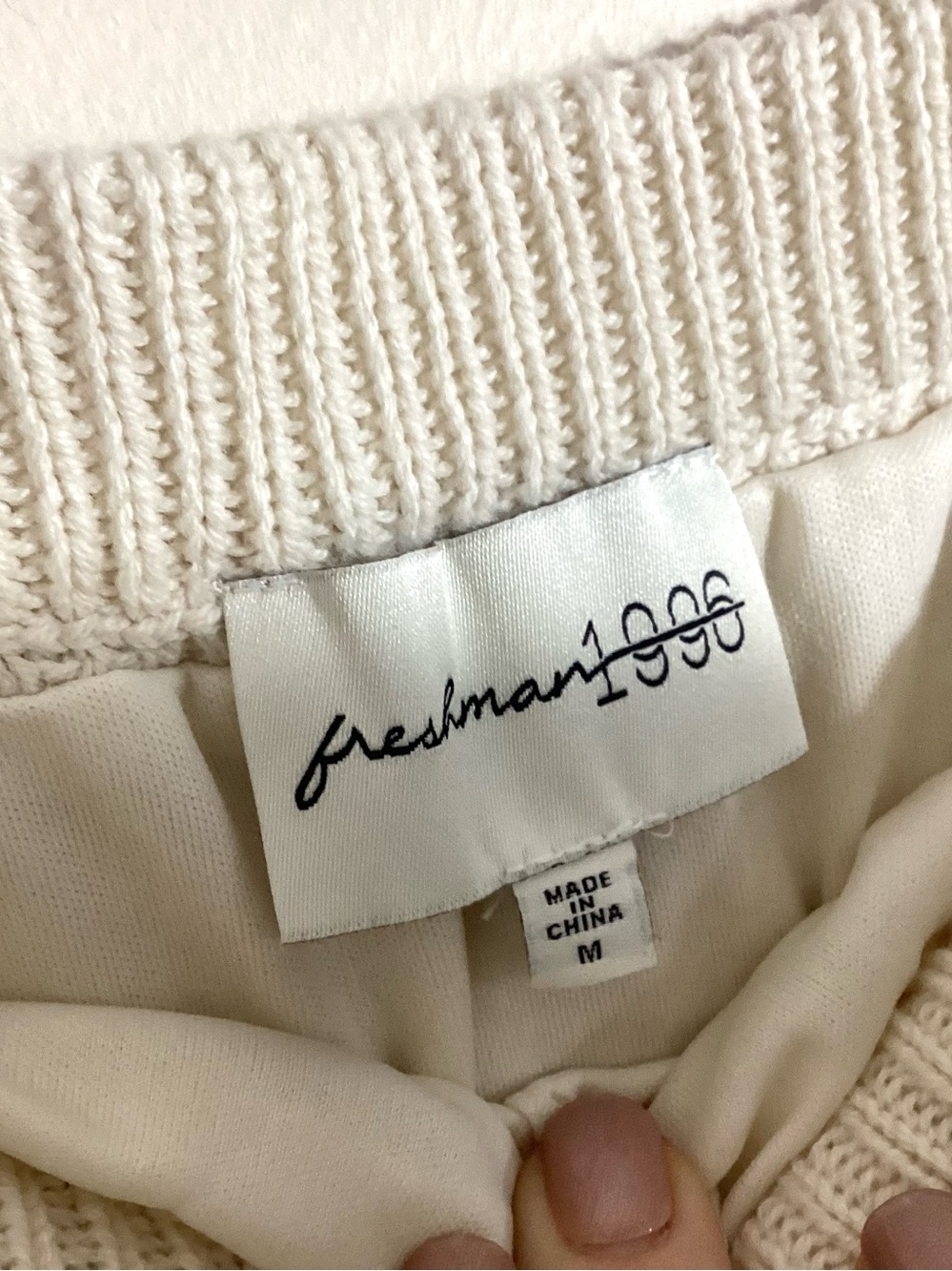 Freshman 1996 Crochet Open Knit Ivory Midi Skirt M - Picture 8 of 11